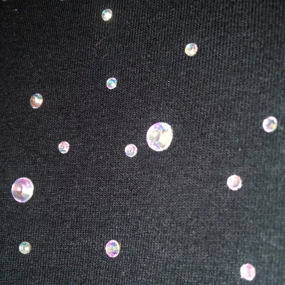 H&M BLACK BODYCON RHINESTONE DRESS LBD NYE SPARKLE SZ S - Picture 8 of 9
